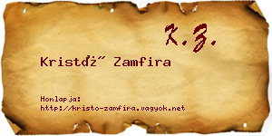 Kristó Zamfira névjegykártya